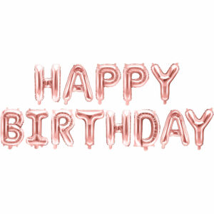 Надпись Happy Birthday, Розовое Золото