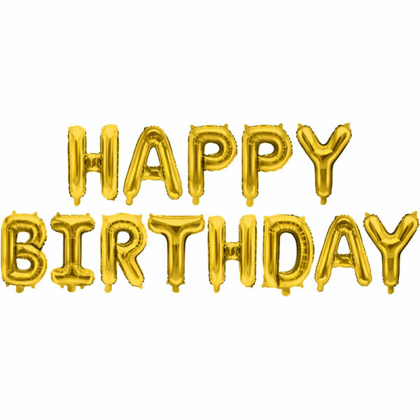 Надпись Happy Birthday, Золото
