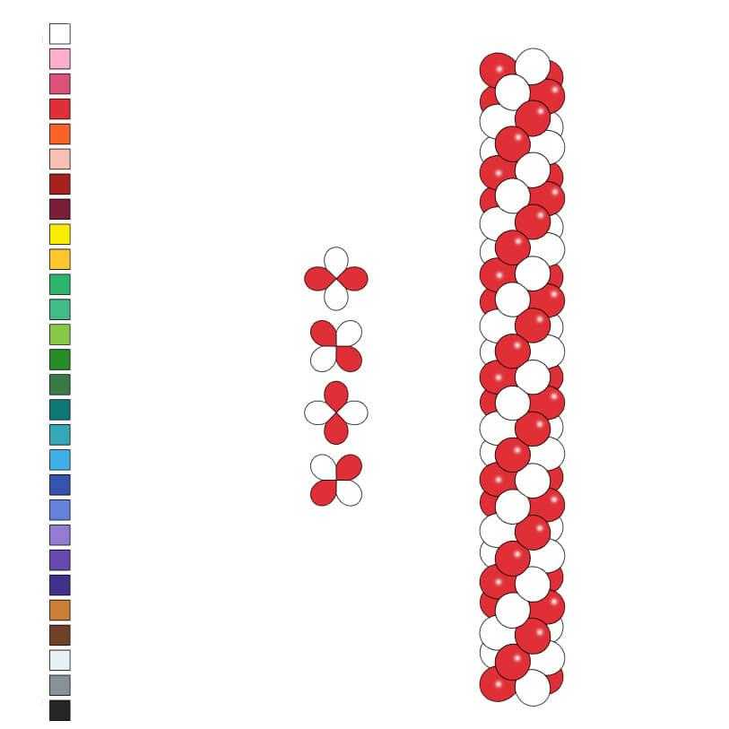 Плетение гирлянды из шаров 3 цвета схема