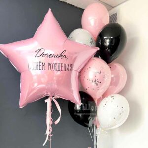 Шарики для доченьки с большой звездой в интернет-магазине Шарландия