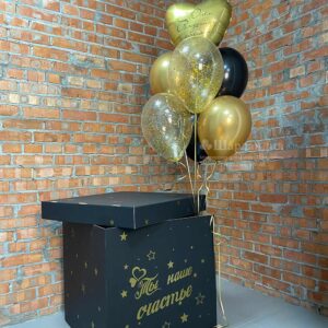 Черная коробка с шарами в Ставрополе можно купить в интернет-магазине Шарландия