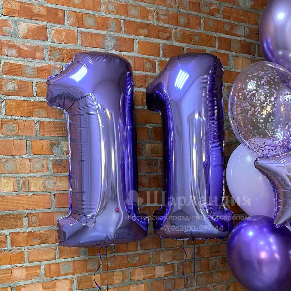 nabor-sharov-0241-2 Сиреневые шары цифры с гелием в интернет-магазине Шарландия