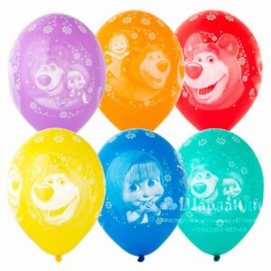 Шар Маша и Медведь, Пастель, Ассорти, 30см