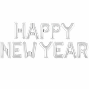 Надпись Happy New Year, Серебро (воздух)