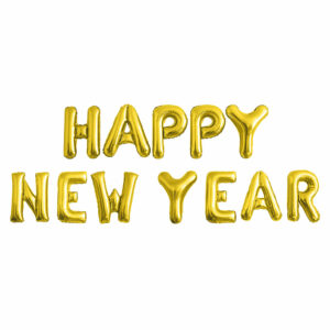 Надпись Happy New Year, Золото (воздух)