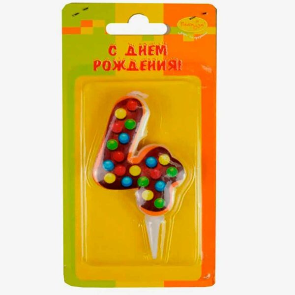Свеча Цифра 4 Пончик