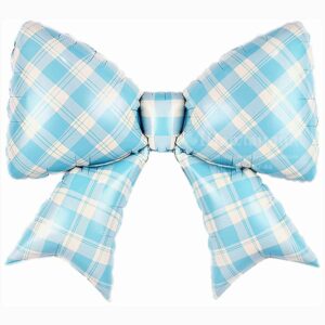 Шар Фигура Бант Клетка Виши Голубой Сатин, 97см