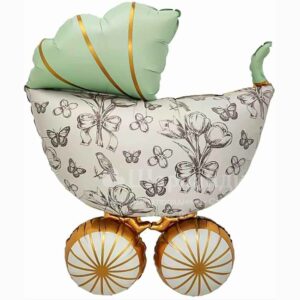 Шар Фигура Коляска Ретро, Сатин, 91см