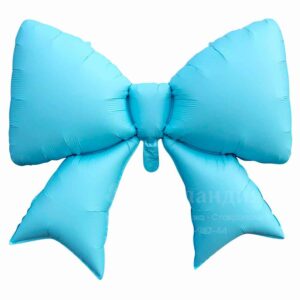 Шар Фигура Бант Голубой Сатин, 99см в интернет-магазине Шарландия