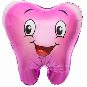 Шар Фигура Зубик, Розовый, 56см в интернет-магазине Шарландия