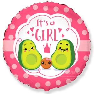Шар Круг It's a girl!, Авокадо, 46см заказать в Ставрополе в интернет-магазине Шарландия