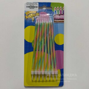 Свечи Радужная Пастель 12см 8шт в 1уп