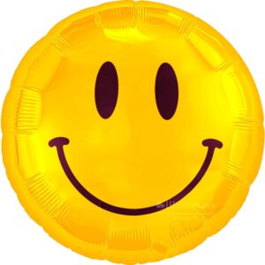 Шар Круг Смайл, Желтый, 46см в Ставрополе в интернет-магазине Шарландия
