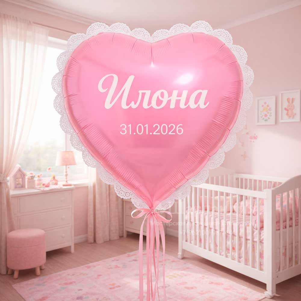 nabor-sharov-0363 Шар сердце на выписку из роддома для девочки в Ставрополе в интернет-магазине Шарландия