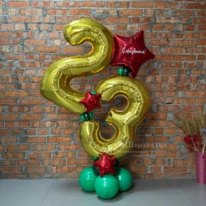 Композиция с шарами цифрами на 23 Февраля в Ставрополе в интернет-магазине Шарландия