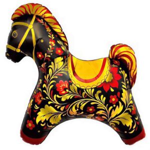 Шар Фигура Лошадка Золотая роспись, 81см